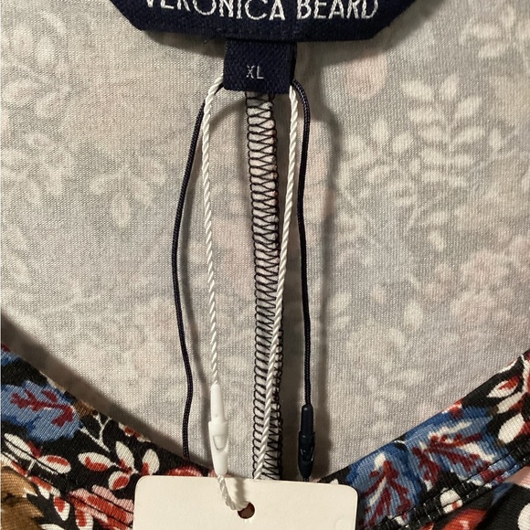 Veronica Beard Size XL Black Multicolor Floral Long Sleeve Dress - Picture 6 of 14